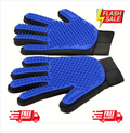 Pet Dog Grooming Brush Dog Cat Hair Remover Mitt Massage DE Shedding 1 Pair Blue Gloves for Dog - Brushes Gloves for Gentle Shedding - DE Shedding Efficient Pets Hair Remover Mittens