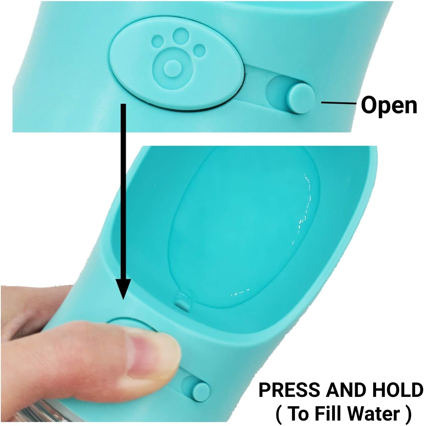  Portable Pet Water Bottle Dispenser (12 OZ, Blue)
